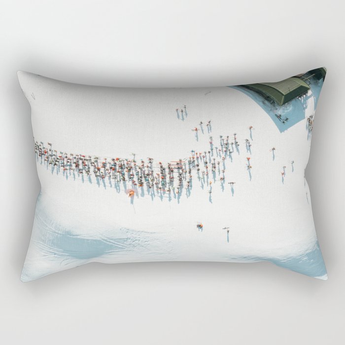 Aerial shot of ski resort Rectangular Pillow Gallery Image 2