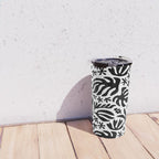 Black and white tropical summer nature pattern Travel Mug Gallery Image 4