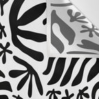 Black and white tropical summer nature pattern Wall Tapestry Gallery Image 3