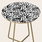 Black and white tropical summer nature pattern Side Table Gallery Image 2