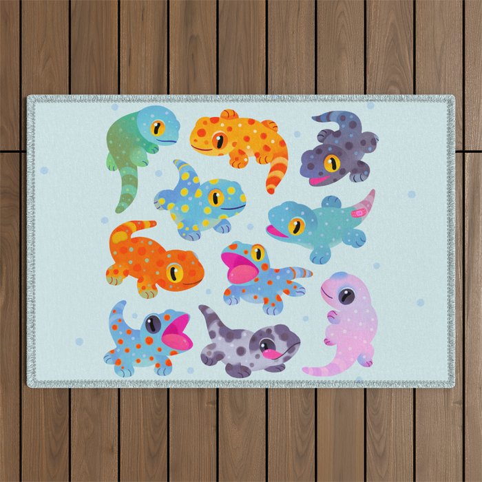 Tokay gecko - bright Outdoor Rug Gallery Image 1