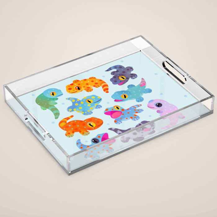 Tokay gecko - bright Acrylic Tray Gallery Image 1