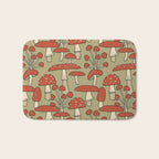 Red Cap Mushrooms on Sage Green Bath Mat Gallery Image 1