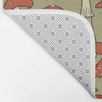 Red Cap Mushrooms on Sage Green Bath Mat Gallery Image 2
