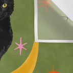 Black Cat - Moonlit Mischief on Halloween Wall Tapestry Gallery Image 3