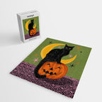 Black Cat - Moonlit Mischief on Halloween Jigsaw Puzzle Gallery Image 2