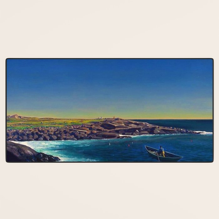The Trapper, Winter Mountain landscape painting by Rockwell Kent Desk Mat Gallery Image 3