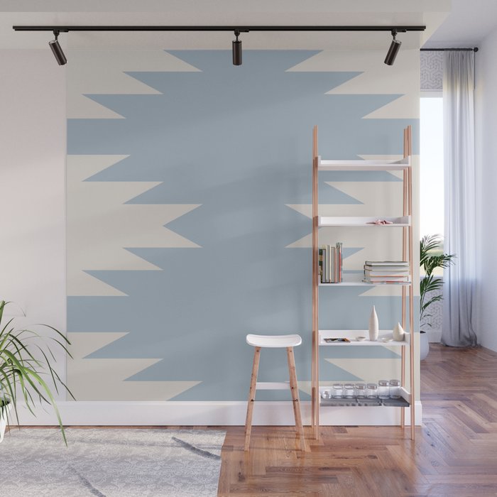 Geometric Southwestern Minimalism - Soft Sky Blue Wall Mural Gallery Image 1