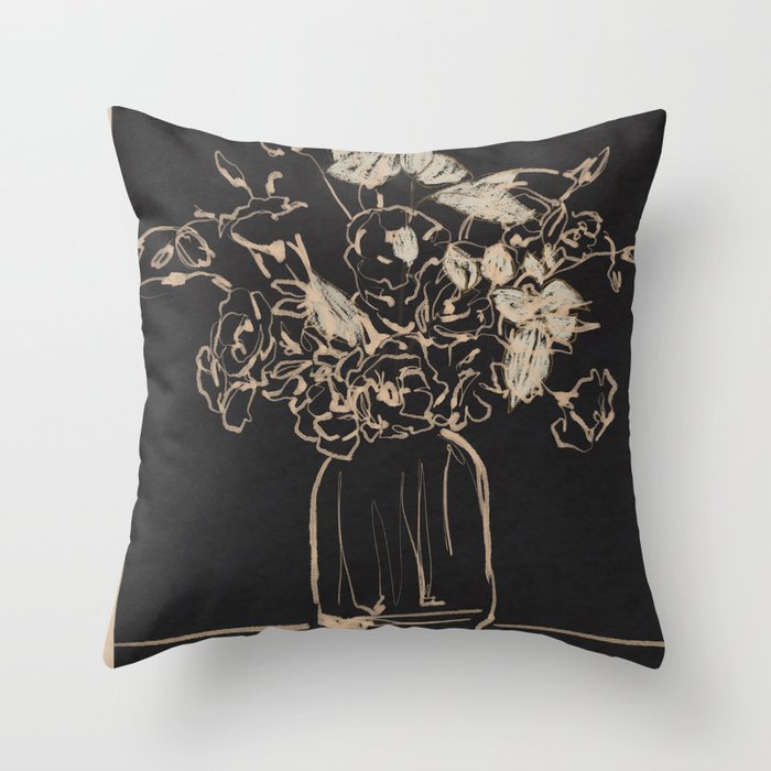 Minimalist Flowers In A Vase 4 Throw Pillow Gallery Image 1