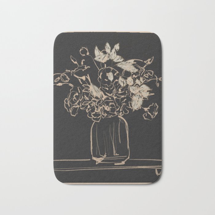 Minimalist Flowers In A Vase 4 Bath Mat Gallery Image 1