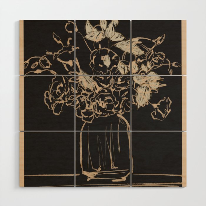 Minimalist Flowers In A Vase 4 Wood Wall Art Gallery Image 1
