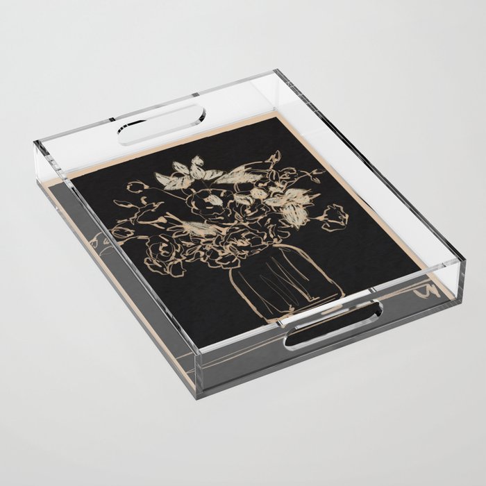 Minimalist Flowers In A Vase 4 Acrylic Tray Gallery Image 1