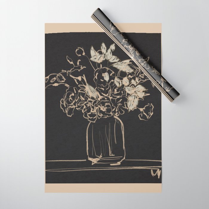 Minimalist Flowers In A Vase 4 Wrapping Paper Gallery Image 1