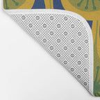 Mid Century Modern Atomic Drops Pattern Green Mustard Blue Bath Mat Gallery Image 2
