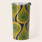 Mid Century Modern Atomic Drops Pattern Green Mustard Blue Travel Mug Gallery Image 2