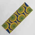 Mid Century Modern Atomic Drops Pattern Green Mustard Blue Yoga Mat Gallery Image 1