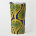 Mid Century Modern Atomic Drops Pattern Green Mustard Blue Travel Mug Gallery Image 3