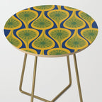 Mid Century Modern Atomic Drops Pattern Green Mustard Blue Side Table Gallery Image 2