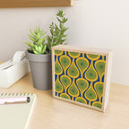 Mid Century Modern Atomic Drops Pattern Green Mustard Blue Mini Art Print Gallery Image 2