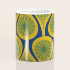 Mid Century Modern Atomic Drops Pattern Green Mustard Blue Coffee Mug Gallery Image 4