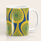 Mid Century Modern Atomic Drops Pattern Green Mustard Blue Coffee Mug Gallery Image 1