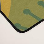 Mid Century Modern Atomic Drops Pattern Green Mustard Blue Desk Mat Gallery Image 4