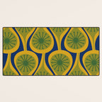 Mid Century Modern Atomic Drops Pattern Green Mustard Blue Desk Mat Gallery Image 3