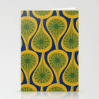 Mid Century Modern Atomic Drops Pattern Green Mustard Blue Stationery Card Gallery Image 2