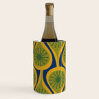 Mid Century Modern Atomic Drops Pattern Green Mustard Blue Wine Chiller Gallery Image 1