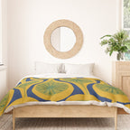 Mid Century Modern Atomic Drops Pattern Green Mustard Blue Duvet Cover Gallery Image 3
