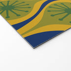 Mid Century Modern Atomic Drops Pattern Green Mustard Blue Welcome Mat Gallery Image 2