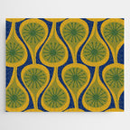 Mid Century Modern Atomic Drops Pattern Green Mustard Blue Jigsaw Puzzle Gallery Image 1