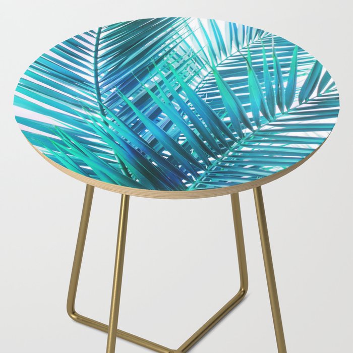 Turquoise Palm Leaves Side Table Gallery Image 2