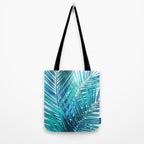 Turquoise Palm Leaves Tote Bag Gallery Image 2