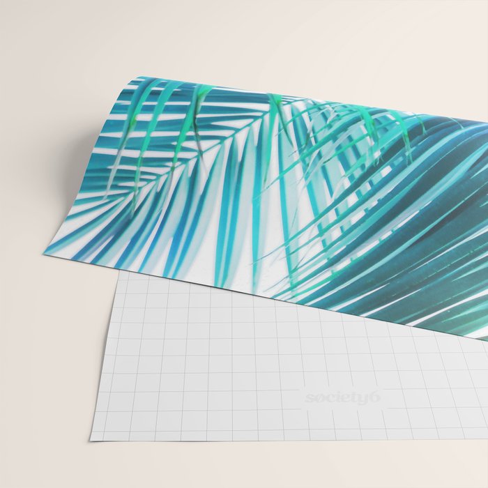 Turquoise Palm Leaves Wrapping Paper Gallery Image 2