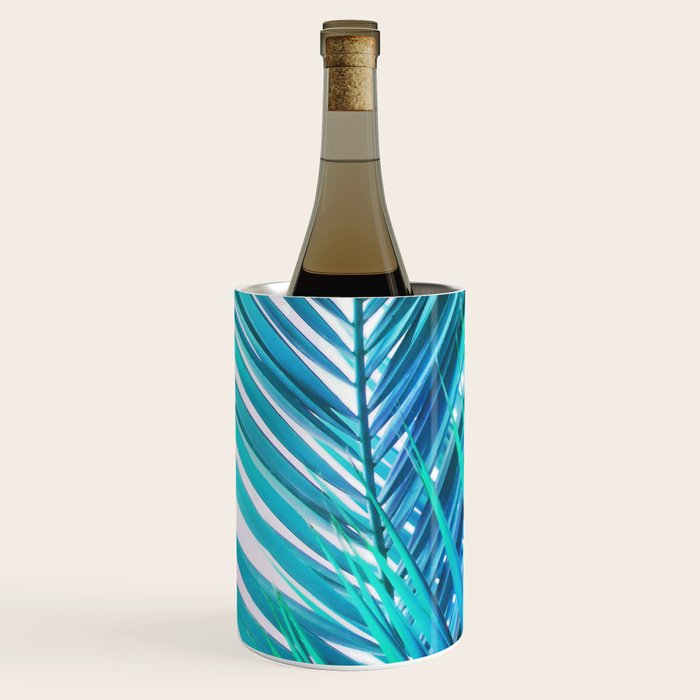 Turquoise Palm Leaves Wine Chiller Gallery Image 2