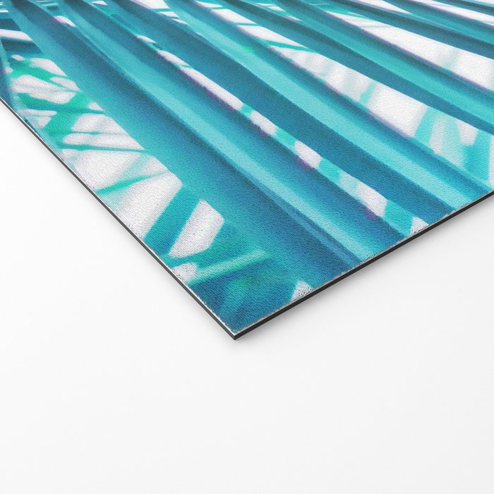 Turquoise Palm Leaves Welcome Mat Gallery Image 2