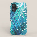 Turquoise Palm Leaves iPhone Case Gallery Image 1