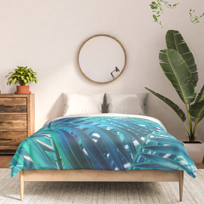 Turquoise Palm Leaves Comforter Gallery Image 3