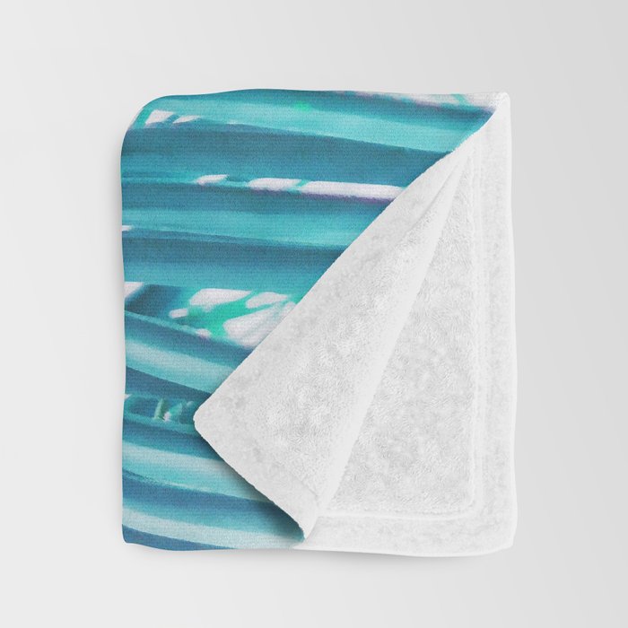 Turquoise Palm Leaves Throw Blanket Gallery Image 3