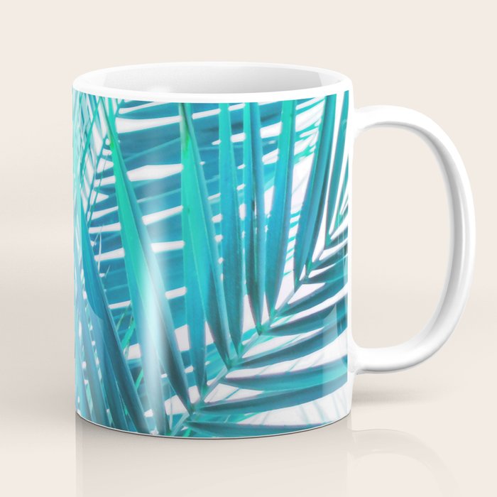 Turquoise Palm Leaves Coffee Mug Gallery Image 1