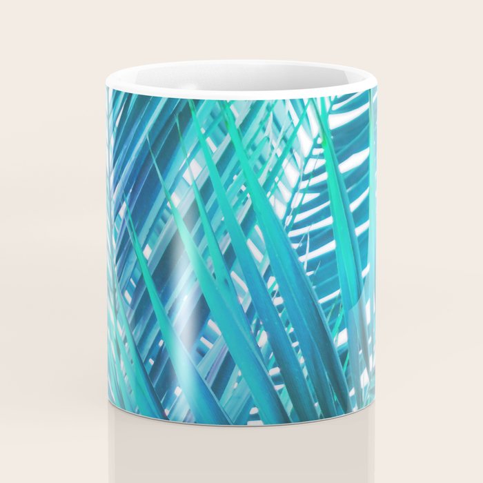Turquoise Palm Leaves Coffee Mug Gallery Image 4