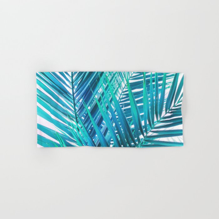 Turquoise Palm Leaves Bath Towel Gallery Image 1