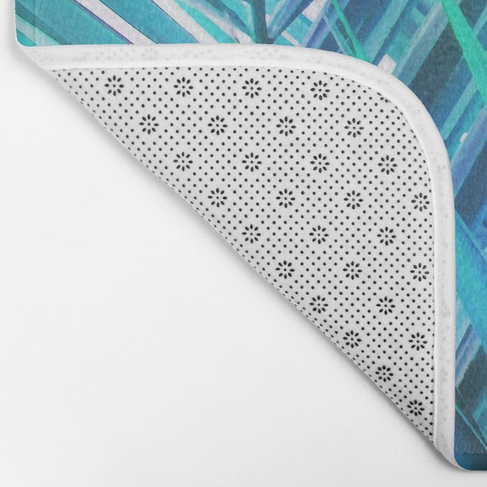 Turquoise Palm Leaves Bath Mat Gallery Image 2