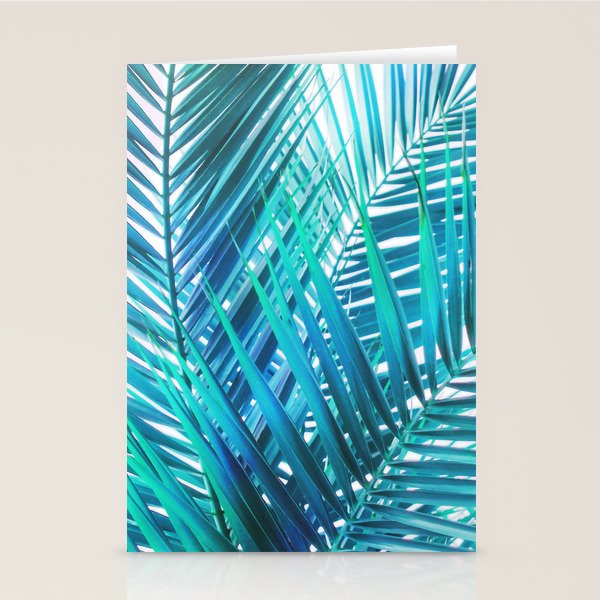 Turquoise Palm Leaves Stationery Card Gallery Image 1