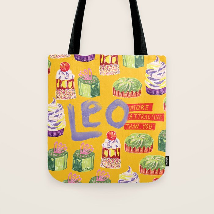 Leo Birthday Treats in Orange | Zodiac Series Tote Bag Gallery Image 1