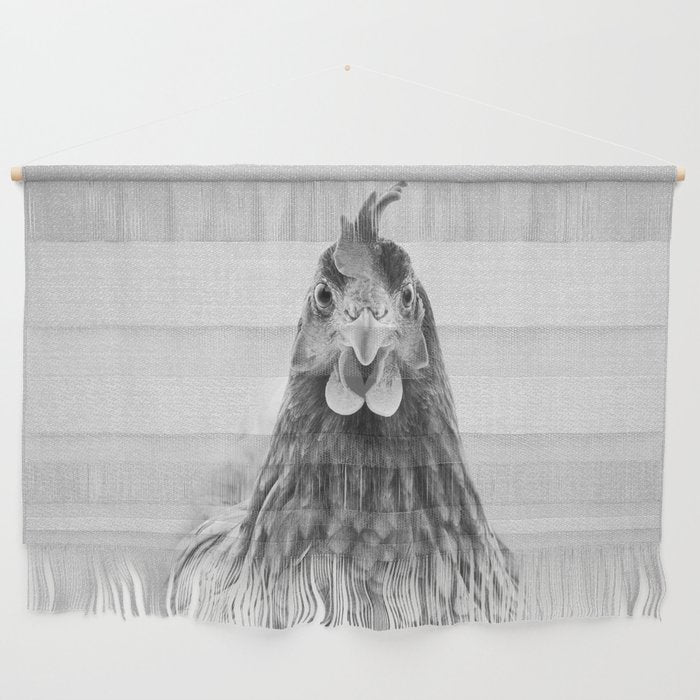 Chicken - Black & White Wall Hanging Gallery Image 1