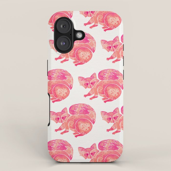 Watercolor Raccoon - Pink Palette iPhone Case Gallery Image 1
