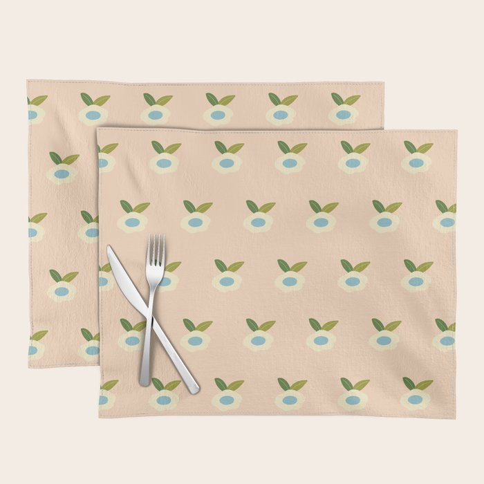 Simple Peach Floral - small flowers Placemat Gallery Image 1
