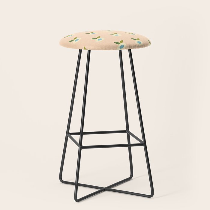 Simple Peach Floral - small flowers Stool Gallery Image 1